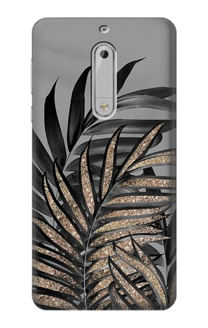 S3692 Gray Black Palm Leaves Case For Nokia 5