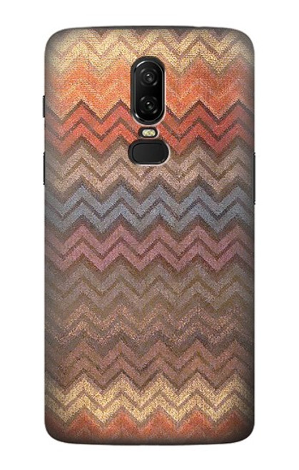 S3752 Zigzag Fabric Pattern Graphic Printed Case For OnePlus 6