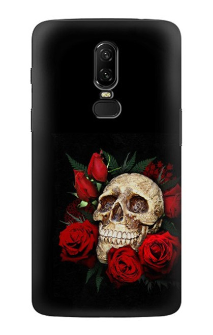 S3753 Dark Gothic Goth Skull Roses Case For OnePlus 6