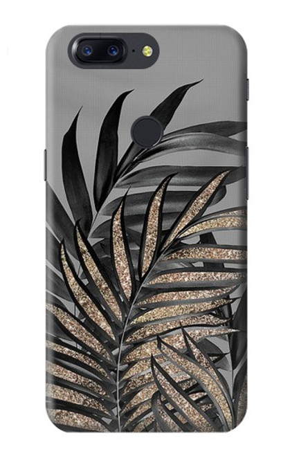 S3692 Gray Black Palm Leaves Case For OnePlus 5T