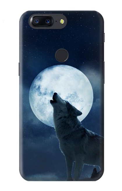 S3693 Grim White Wolf Full Moon Case For OnePlus 5T