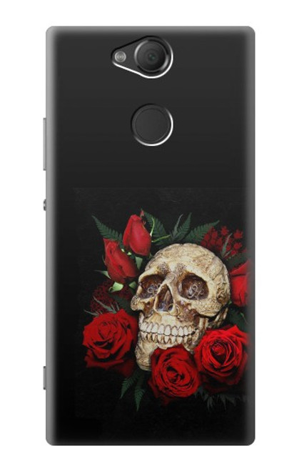 S3753 Dark Gothic Goth Skull Roses Case For Sony Xperia XA2