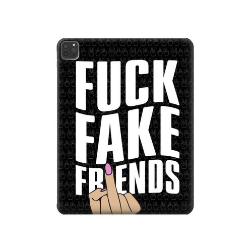 S3598 Middle Finger Fuck Fake Friend Hard Case For iPad Pro 11 (2021,2020,2018, 3rd, 2nd, 1st)