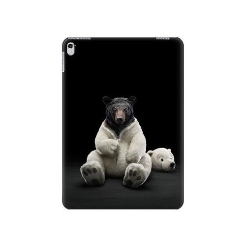 S0878 Black Bear Hard Case For iPad Air 2, iPad 9.7 (2017,2018), iPad 6, iPad 5