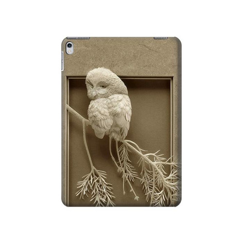 S1386 Paper Sculpture Owl Hard Case For iPad Air 2, iPad 9.7 (2017,2018), iPad 6, iPad 5