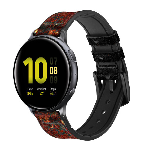 CA0566 Rusted Metal Texture Graphic Leather & Silicone Smart Watch Band Strap For Samsung Galaxy Watch, Gear, Active