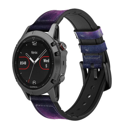 CA0821 Unicorn Galaxy Leather & Silicone Smart Watch Band Strap For Garmin Smartwatch