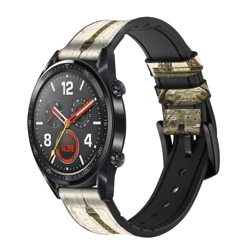 CA0232 Eiffel Tower Paris Postcard Leather & Silicone Smart Watch Band Strap For Wristwatch Smartwatch