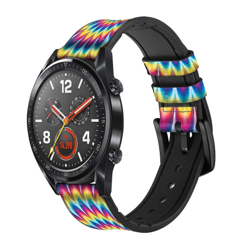 CA0592 Colorful Psychedelic Leather & Silicone Smart Watch Band Strap For Wristwatch Smartwatch