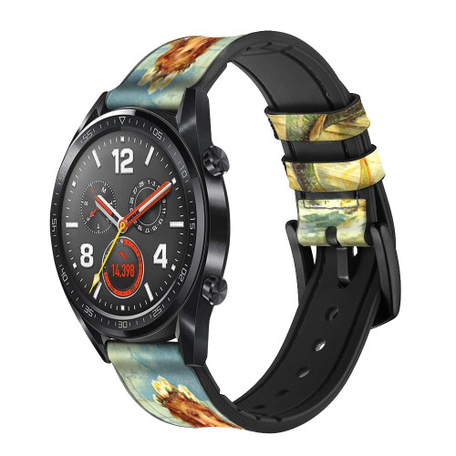 CA0603 Little Mermaid Painting Leather & Silicone Smart Watch Band Strap For Wristwatch Smartwatch