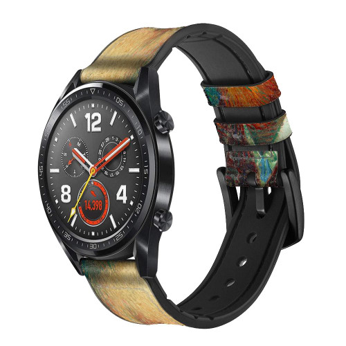 CA0663 Vincent Van Gogh Self Portrait Leather & Silicone Smart Watch Band Strap For Wristwatch Smartwatch