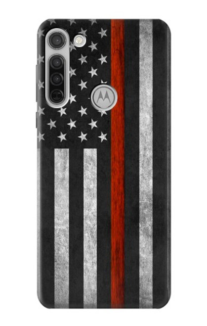 S3472 Firefighter Thin Red Line Flag Case For Motorola Moto G8