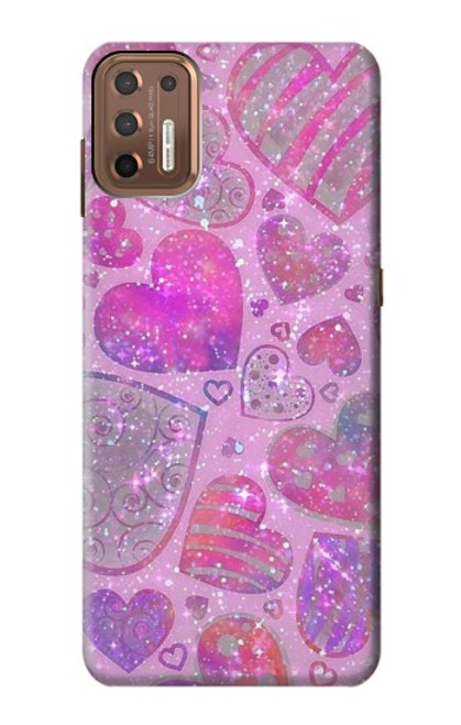 S3710 Pink Love Heart Case For Motorola Moto G9 Plus