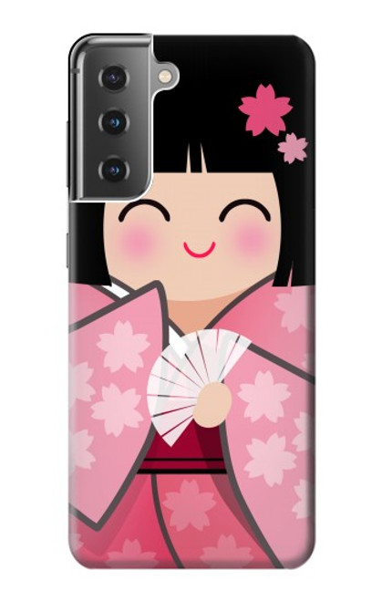 S3042 Japan Girl Hina Doll Kimono Sakura Case For Samsung Galaxy S21 Plus 5G, Galaxy S21+ 5G