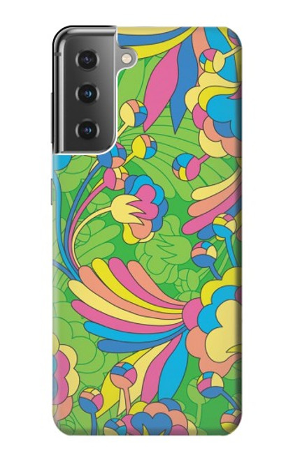 S3273 Flower Line Art Pattern Case For Samsung Galaxy S21 Plus 5G, Galaxy S21+ 5G
