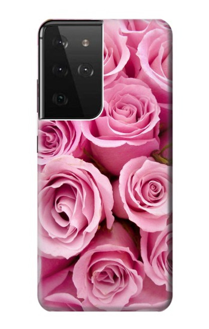 S2943 Pink Rose Case For Samsung Galaxy S21 Ultra 5G