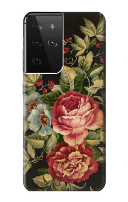 S3013 Vintage Antique Roses Case For Samsung Galaxy S21 Ultra 5G