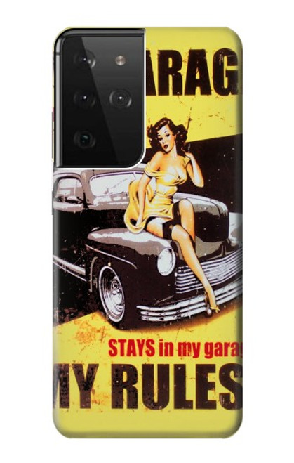 S3198 My Garage Pinup Girl Case For Samsung Galaxy S21 Ultra 5G