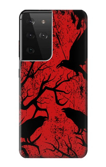 S3325 Crow Black Blood Tree Case For Samsung Galaxy S21 Ultra 5G