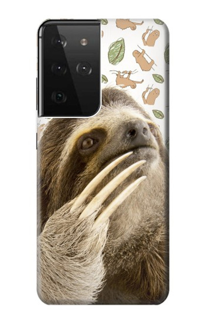 S3559 Sloth Pattern Case For Samsung Galaxy S21 Ultra 5G