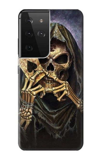 S3594 Grim Reaper Wins Poker Case For Samsung Galaxy S21 Ultra 5G