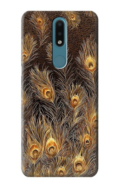 S3691 Gold Peacock Feather Case For Nokia 2.4