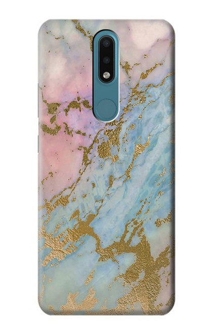 S3717 Rose Gold Blue Pastel Marble Graphic Printed Case For Nokia 2.4