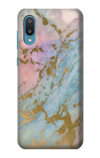 S3717 Rose Gold Blue Pastel Marble Graphic Printed Case For Samsung Galaxy A04, Galaxy A02, M02