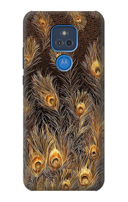 S3691 Gold Peacock Feather Case For Motorola Moto G Play (2021)