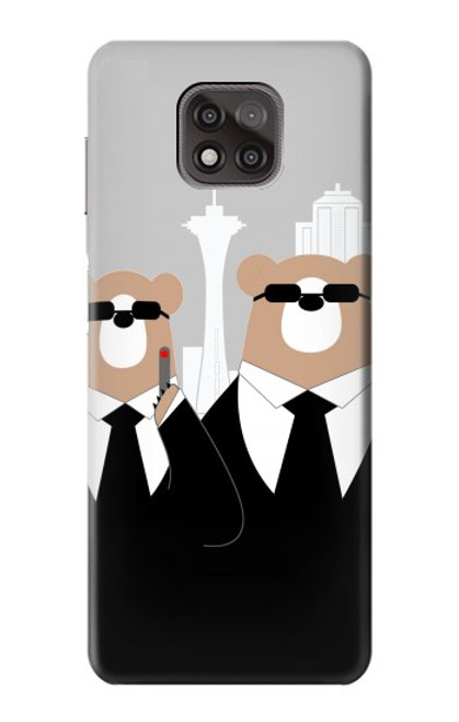 S3557 Bear in Black Suit Case For Motorola Moto G Power (2021)