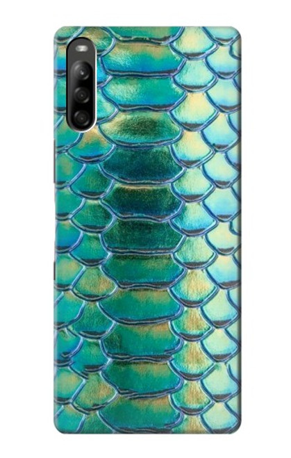 S3414 Green Snake Scale Graphic Print Case For Sony Xperia L5
