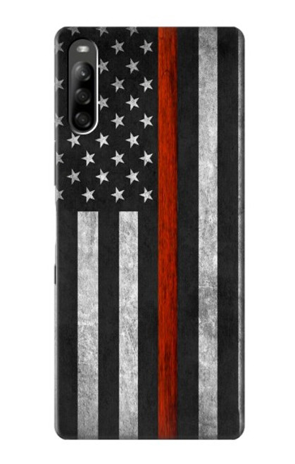 S3472 Firefighter Thin Red Line Flag Case For Sony Xperia L5