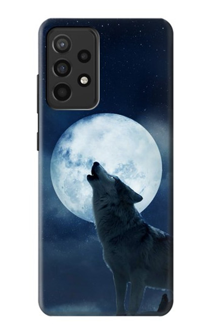 S3693 Grim White Wolf Full Moon Case For Samsung Galaxy A52, Galaxy A52 5G