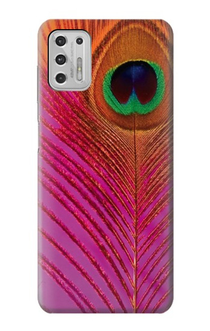 S3201 Pink Peacock Feather Case For Motorola Moto G Stylus (2021)
