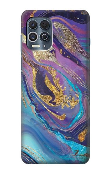S3676 Colorful Abstract Marble Stone Case For Motorola Edge S