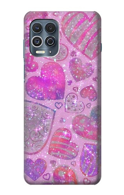 S3710 Pink Love Heart Case For Motorola Edge S