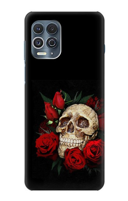 S3753 Dark Gothic Goth Skull Roses Case For Motorola Edge S