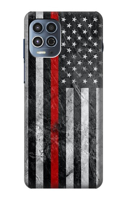 S3687 Firefighter Thin Red Line American Flag Case For Motorola Moto G100