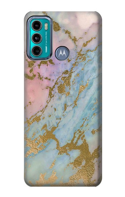 S3717 Rose Gold Blue Pastel Marble Graphic Printed Case For Motorola Moto G60, G40 Fusion