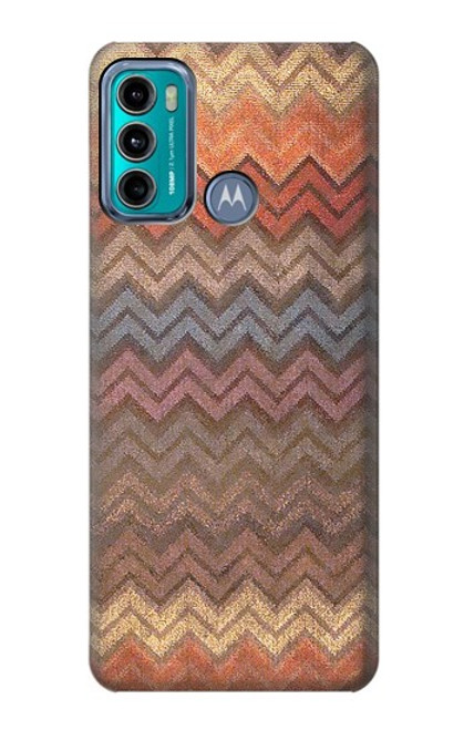 S3752 Zigzag Fabric Pattern Graphic Printed Case For Motorola Moto G60, G40 Fusion