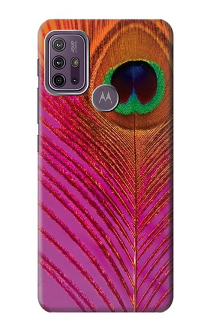 S3201 Pink Peacock Feather Case For Motorola Moto G10 Power