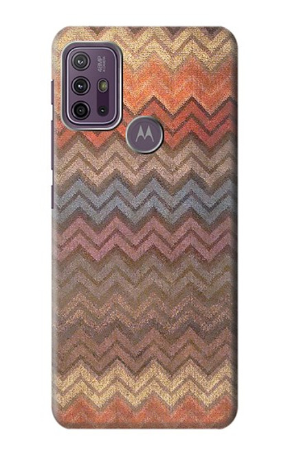 S3752 Zigzag Fabric Pattern Graphic Printed Case For Motorola Moto G10 Power