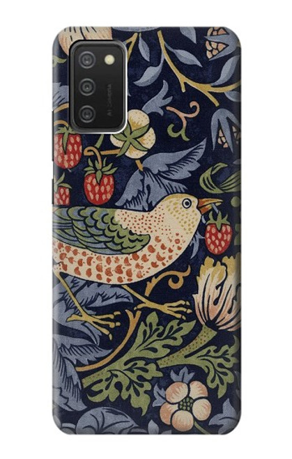 S3791 William Morris Strawberry Thief Fabric Case For Samsung Galaxy A03S