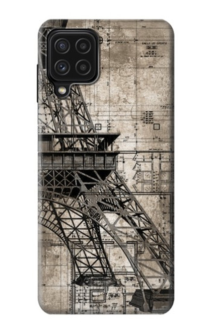 S3416 Eiffel Tower Blueprint Case For Samsung Galaxy A22 4G