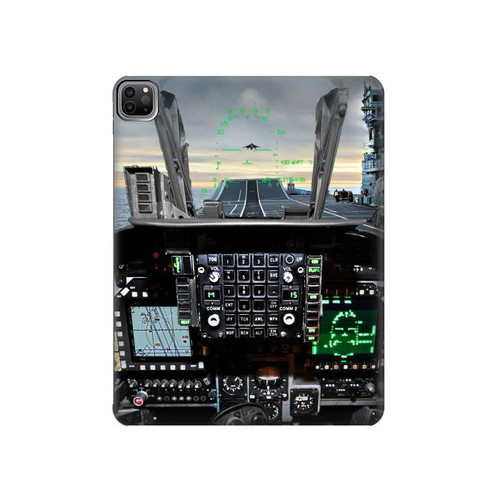 S2435 Fighter Jet Aircraft Cockpit Hard Case For iPad Pro 12.9 (2022,2021,2020,2018, 3rd, 4th, 5th, 6th)