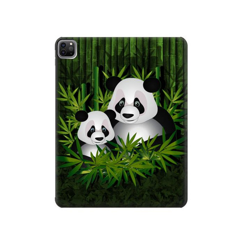 S2441 Panda Family Bamboo Forest Hard Case For iPad Pro 12.9 (2022,2021,2020,2018, 3rd, 4th, 5th, 6th)
