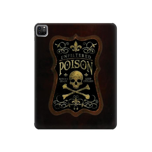 S2649 Unfiltered Poison Vintage Glass Bottle Hard Case For iPad Pro 12.9 (2022,2021,2020,2018, 3rd, 4th, 5th, 6th)