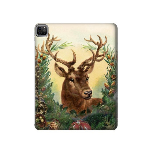 S2841 Vintage Reindeer Christmas Hard Case For iPad Pro 12.9 (2022,2021,2020,2018, 3rd, 4th, 5th, 6th)
