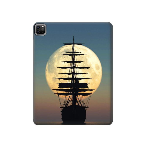 S2897 Pirate Ship Moon Night Hard Case For iPad Pro 12.9 (2022,2021,2020,2018, 3rd, 4th, 5th, 6th)