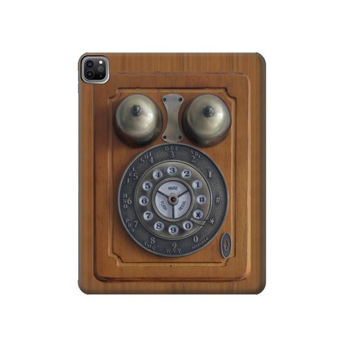 S3146 Antique Wall Retro Dial Phone Hard Case For iPad Pro 12.9 (2022,2021,2020,2018, 3rd, 4th, 5th, 6th)